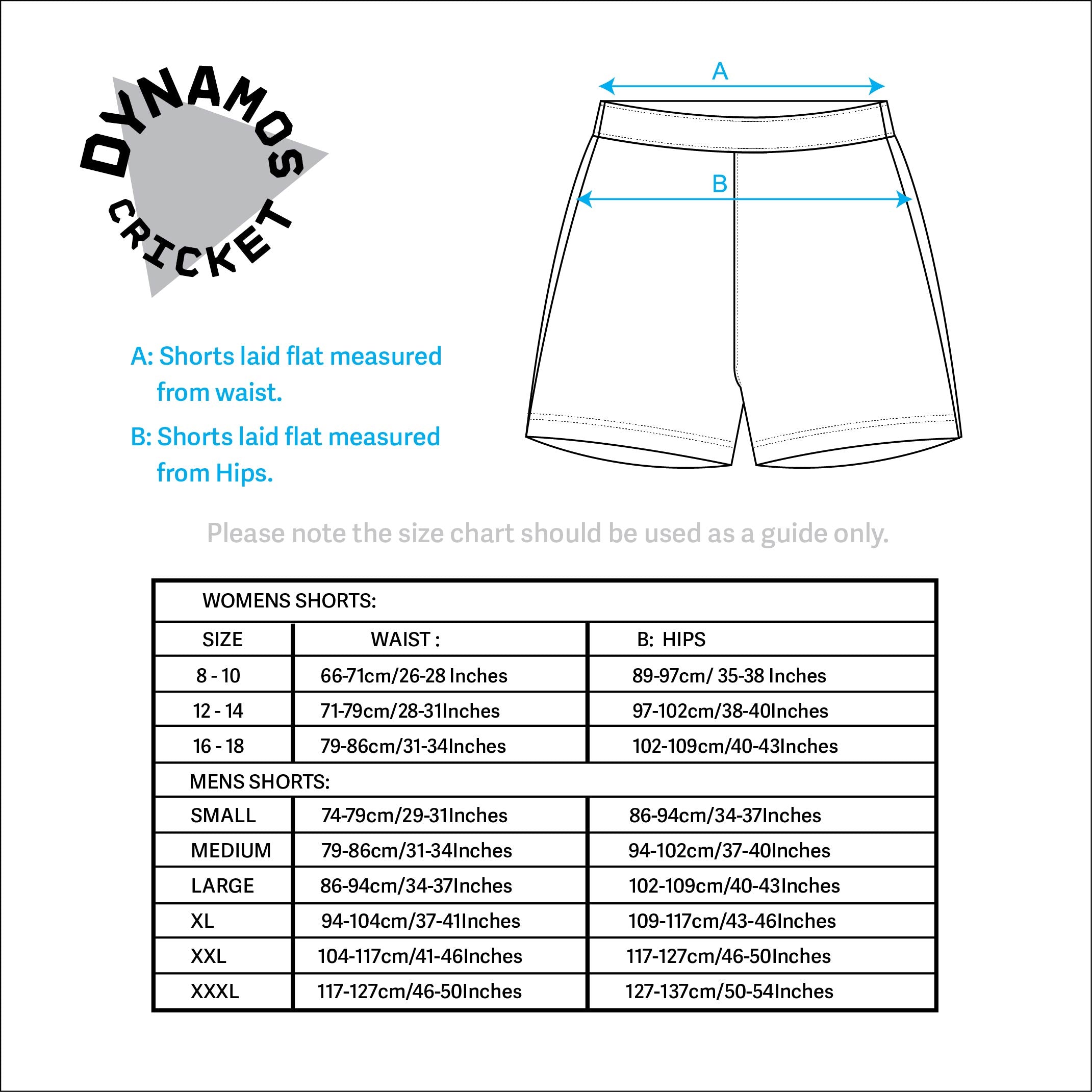 Dynamos Cricket Womens Black Activator Shorts