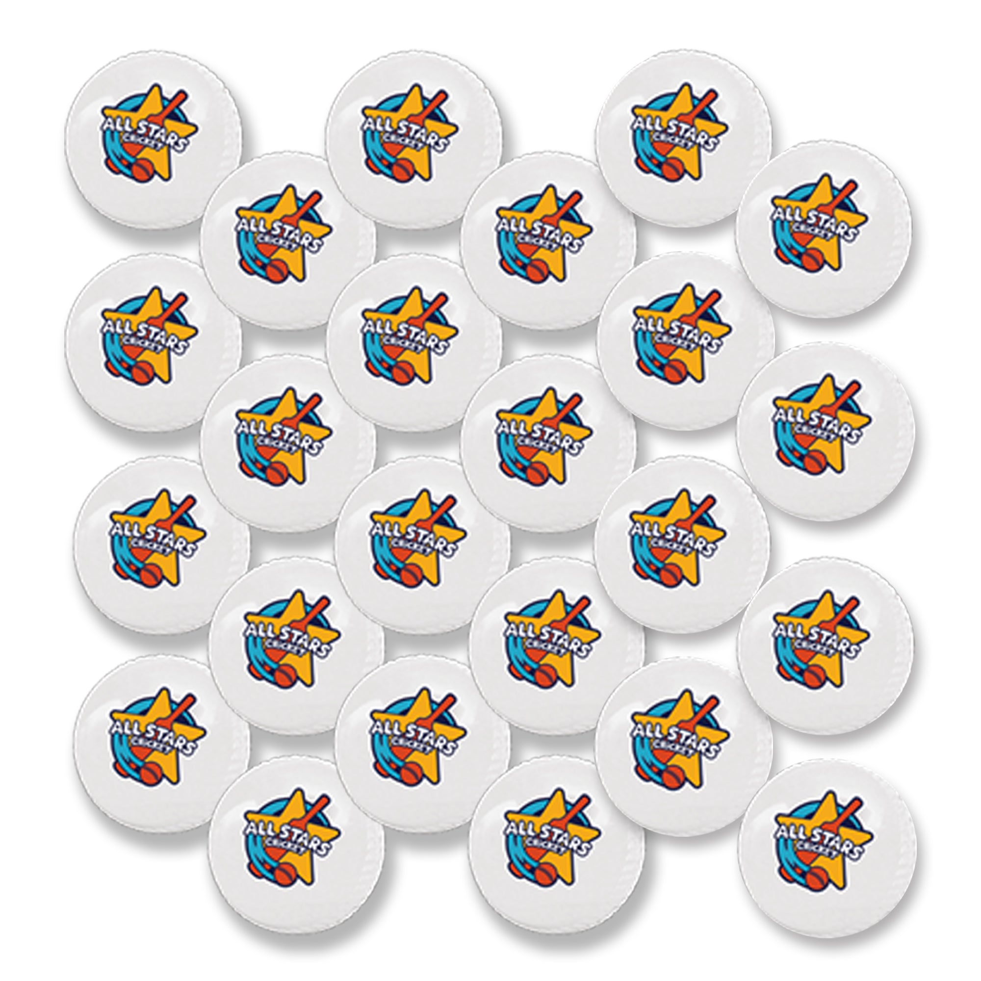All Stars Cricket White PVC Wind Balls - Pack of 24