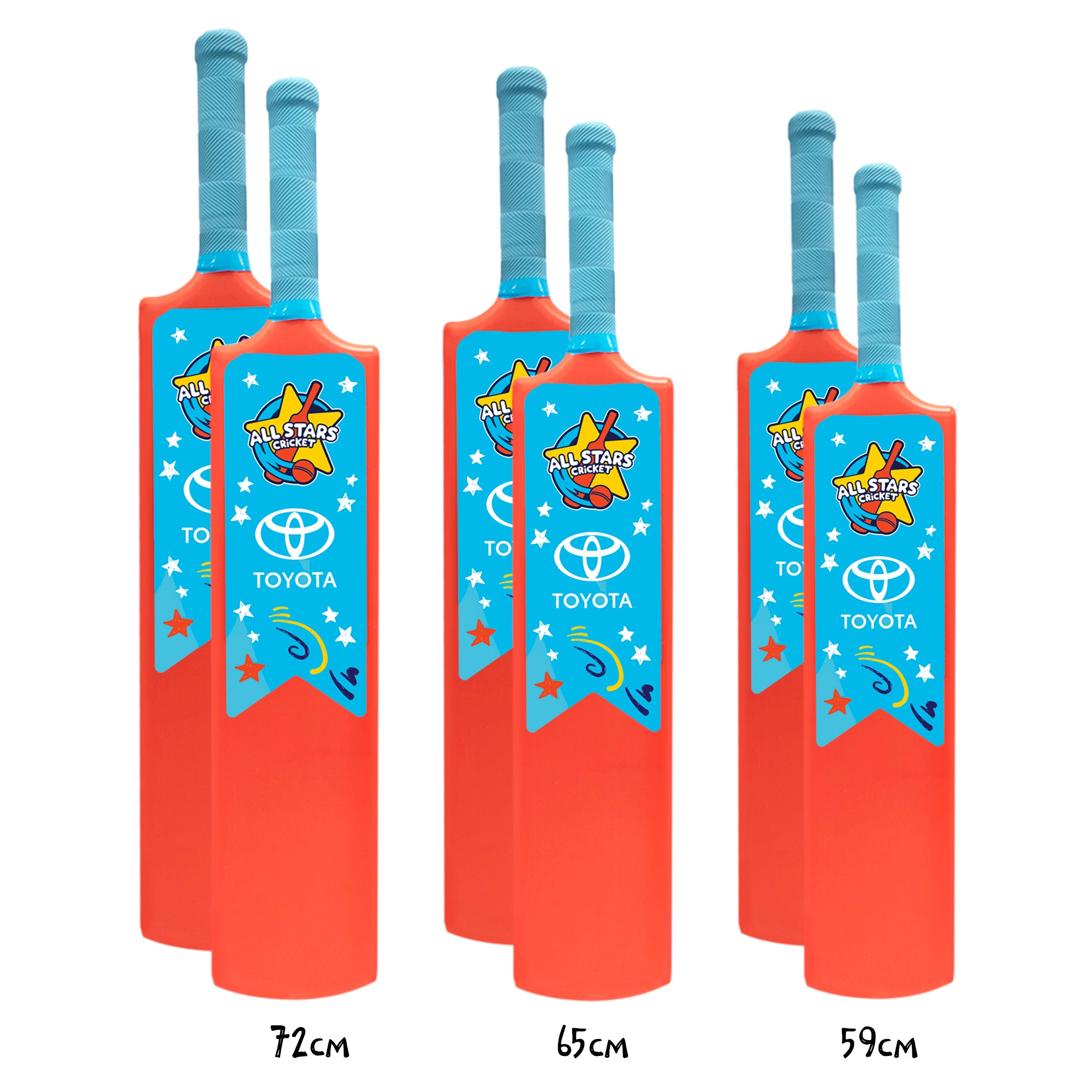 All Stars Plastic Cricket Bat - Pack of 6