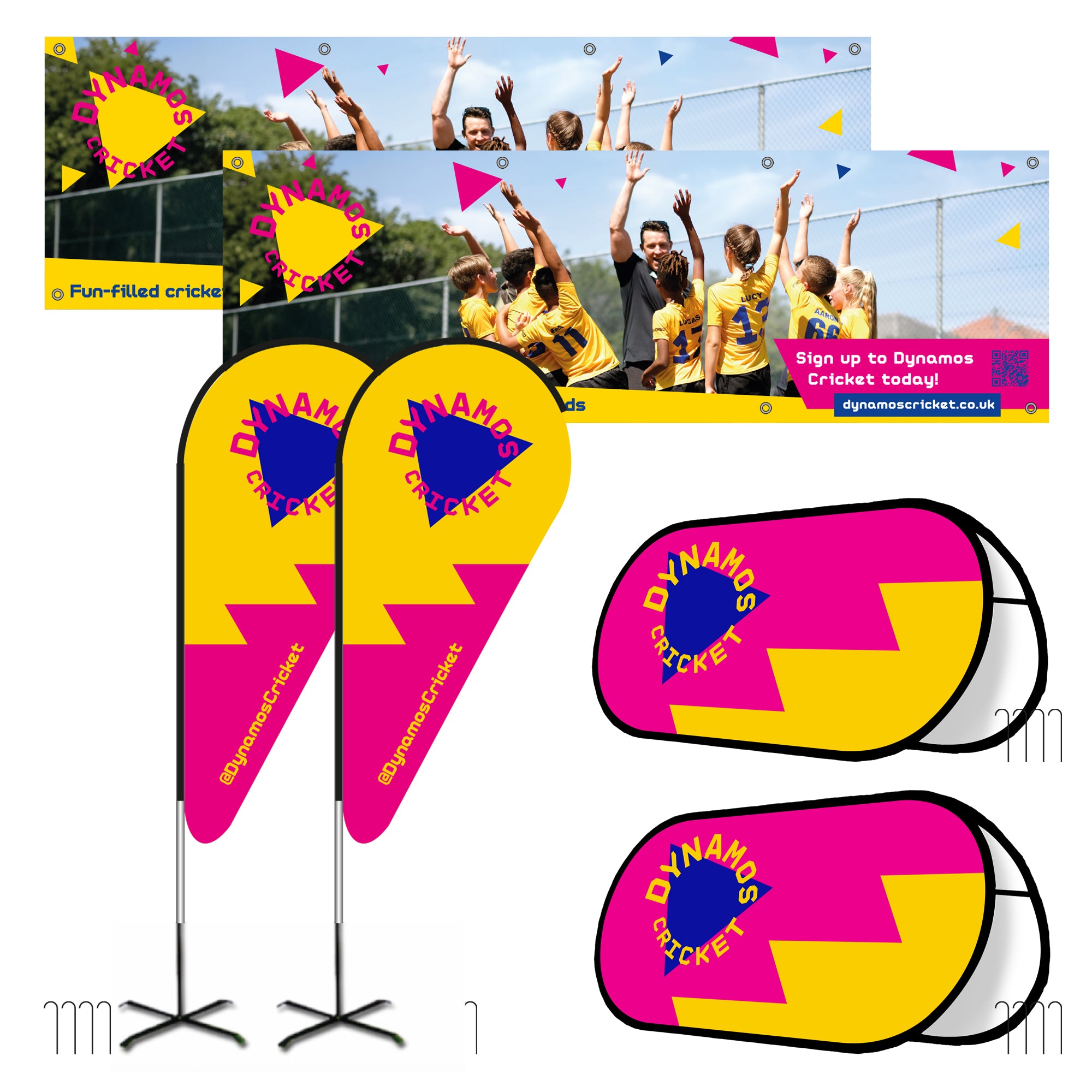 Dynamos Cricket Banner Set - Pack of 6