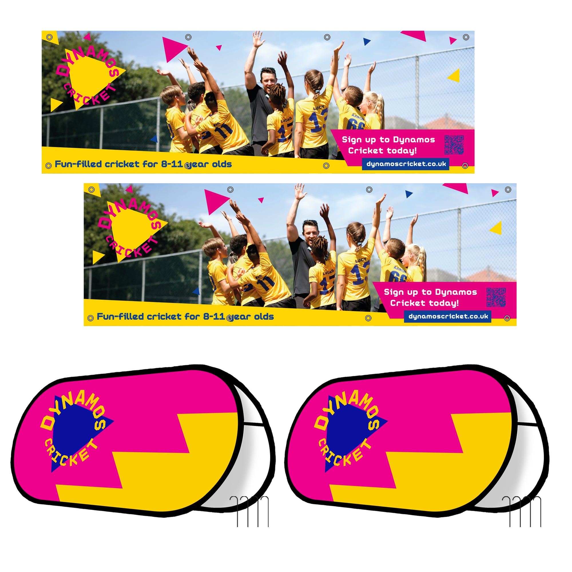 Dynamos Cricket Banner Set - Pack of 4
