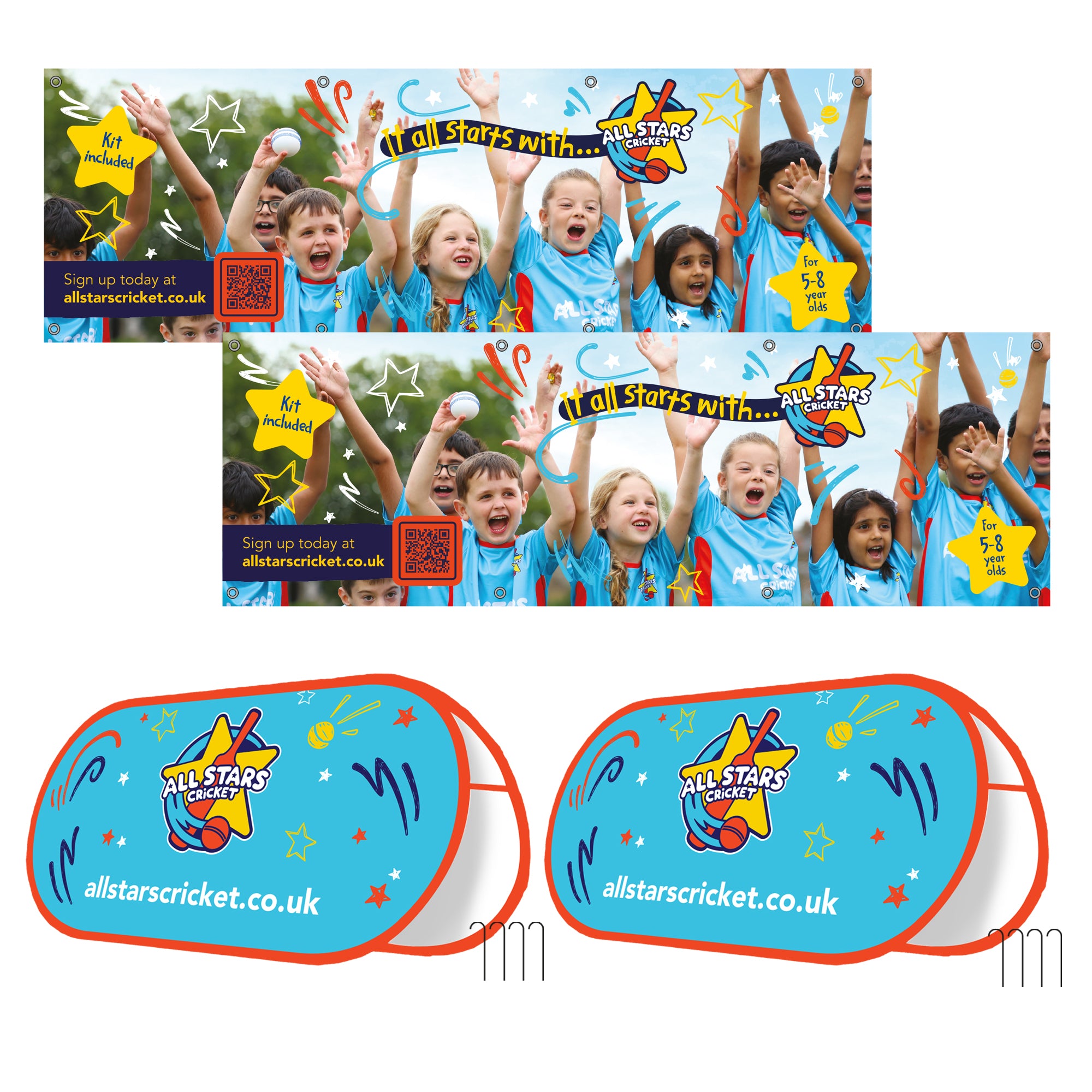 All Stars Cricket Banner Set - Pack of 4